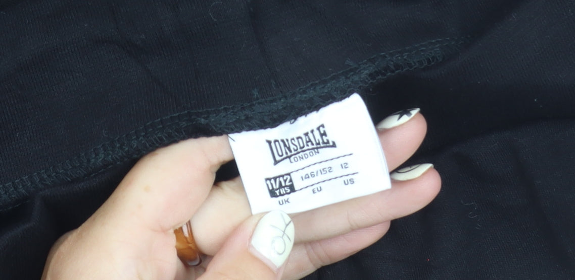 Lonsdale Girls Black Jogger Trousers Size 12