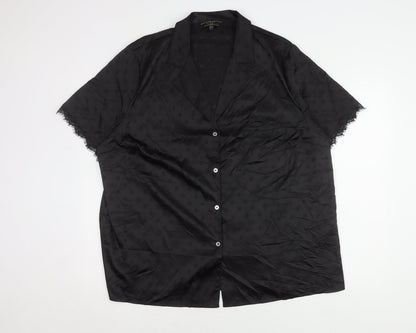 Lipsy Women’s Black Satin Polka Dot Nightshirt UK 22