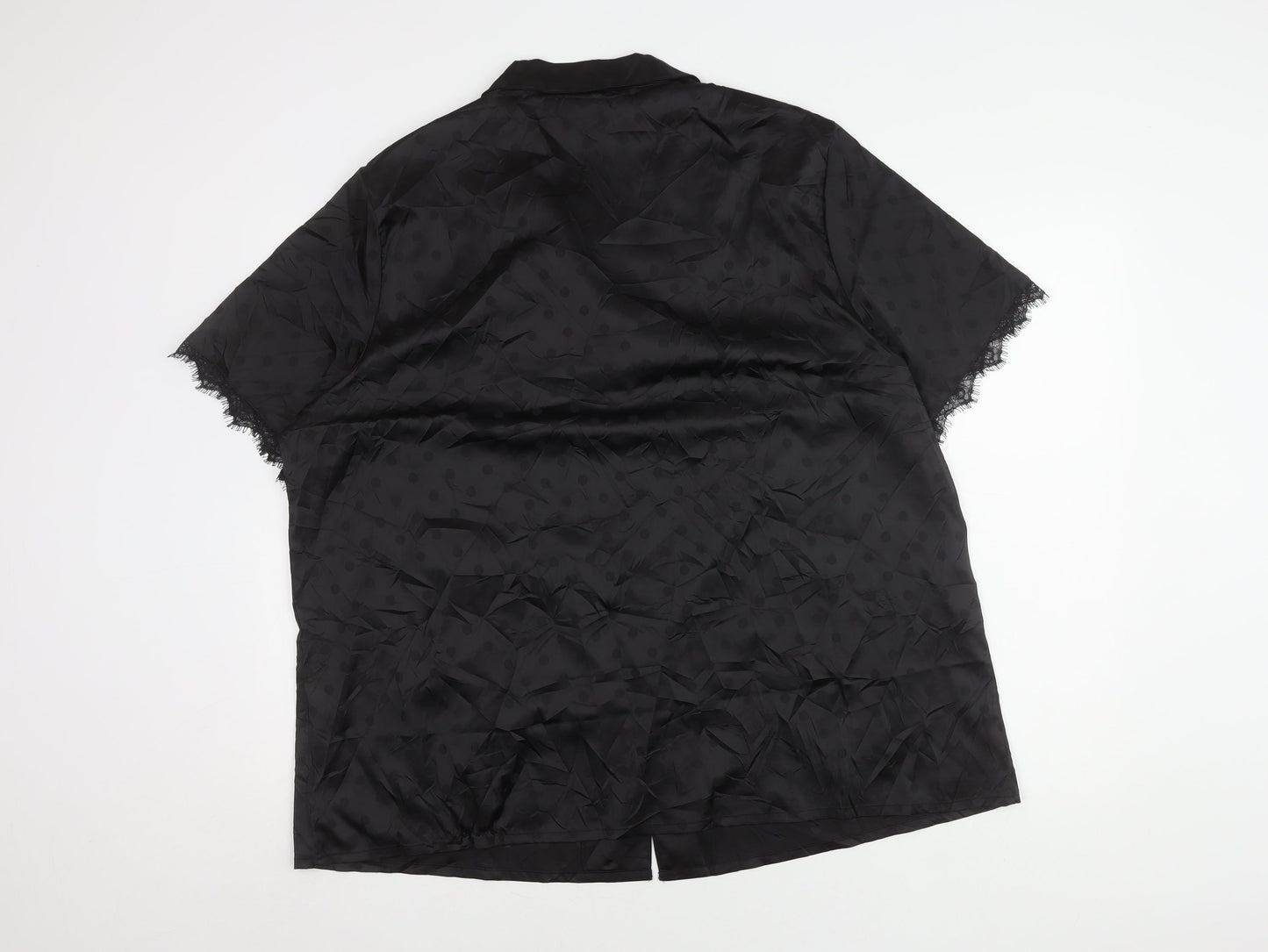 Lipsy Women’s Black Satin Polka Dot Nightshirt UK 22