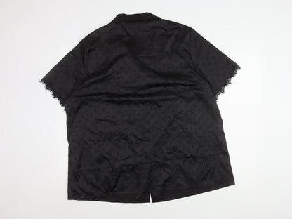 Lipsy Women’s Black Satin Polka Dot Nightshirt UK 22