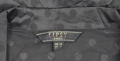 Lipsy Women’s Black Satin Polka Dot Nightshirt UK 22