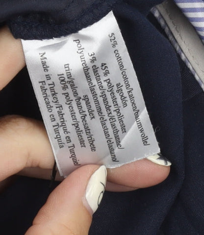 Laura Ashley Women's Blue Straight-Leg Trousers