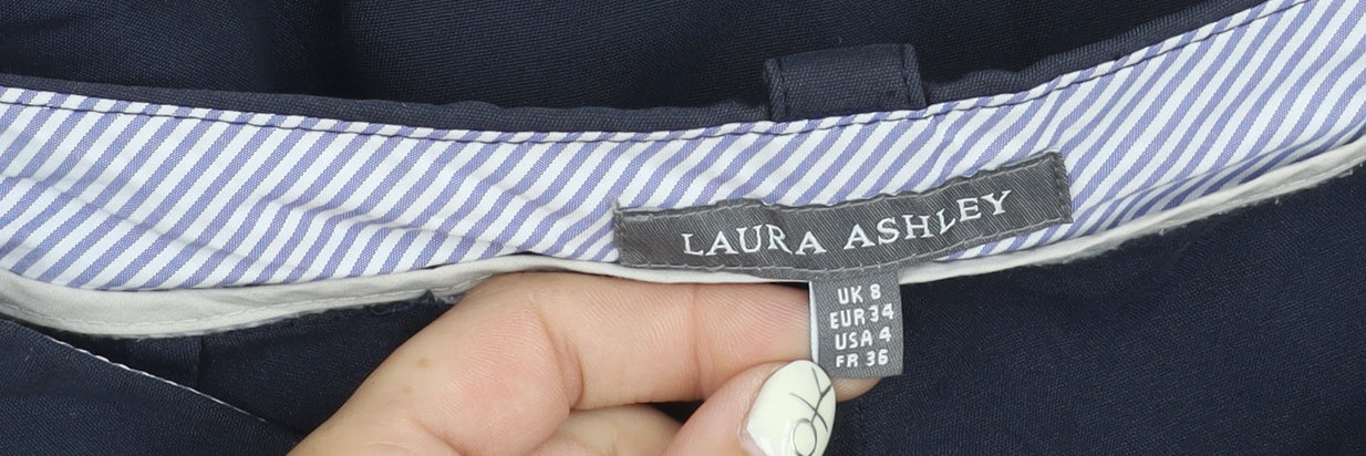 Laura Ashley Women's Blue Straight-Leg Trousers