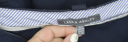 Laura Ashley Women's Blue Straight-Leg Trousers