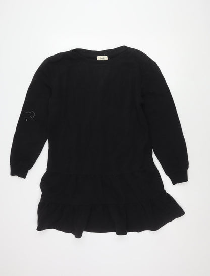 Hush Black Dress, Women, Size 6, Long Sleeve, Ruffle Accents