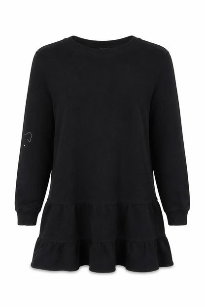 Hush Black Dress, Women, Size 6, Long Sleeve, Ruffle Accents