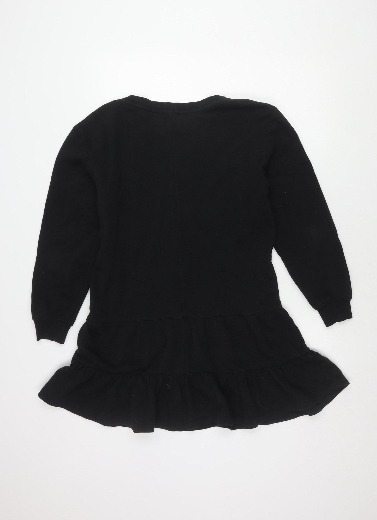 Hush Black Dress, Women, Size 6, Long Sleeve, Ruffle Accents