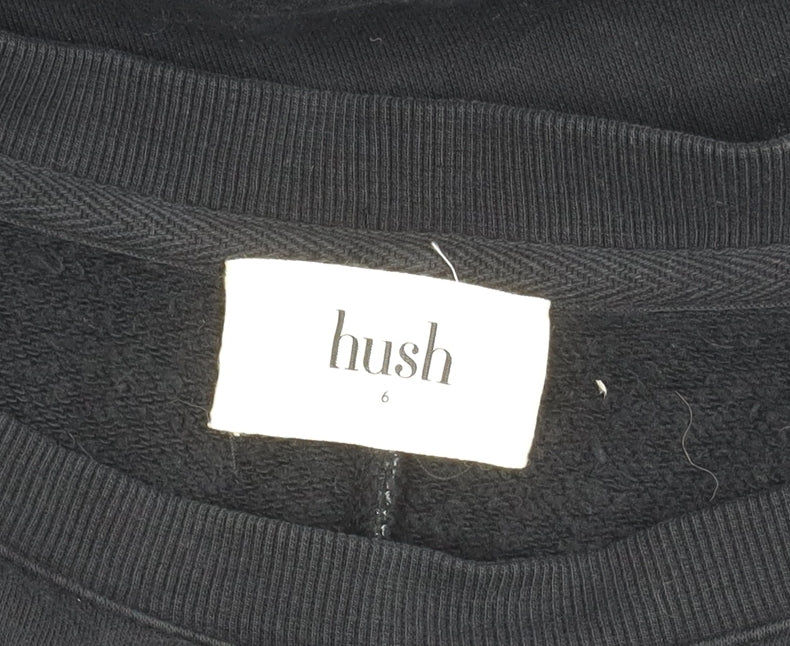 Hush Black Dress, Women, Size 6, Long Sleeve, Ruffle Accents