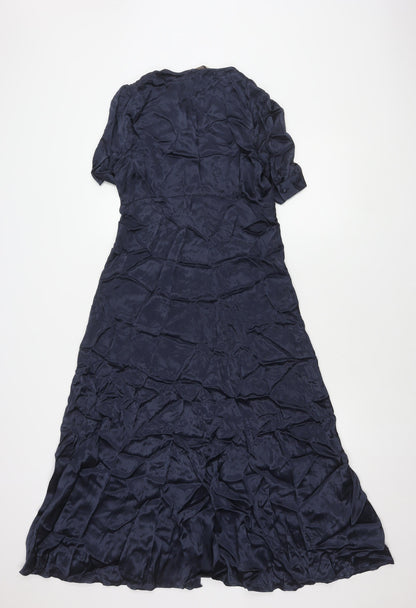 Coast Women's Blue Dress, Size 10, Button Accent