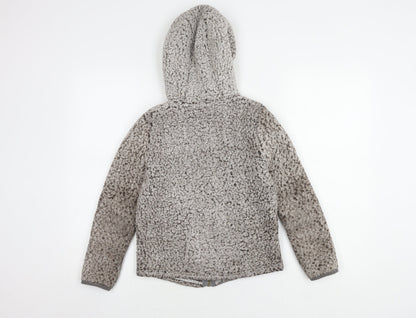 Peter Storm Grey Girls Flecked Hooded Parka Jacket 9-10Y