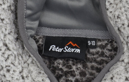 Peter Storm Grey Girls Flecked Hooded Parka Jacket 9-10Y
