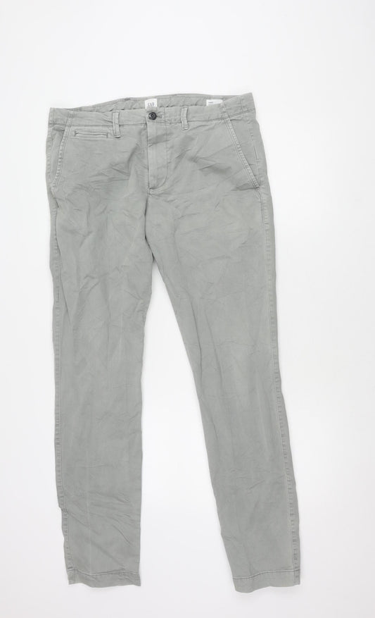 Gap Men's Grey Skinny Chino Trousers Size 34