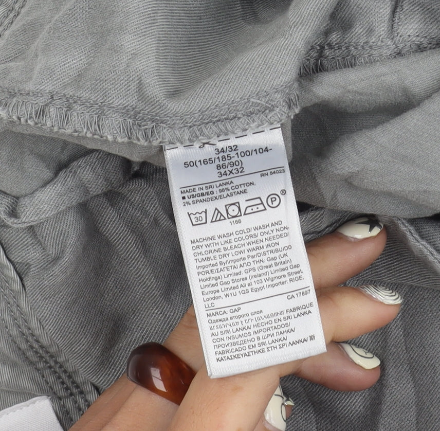 Gap Men's Grey Skinny Chino Trousers Size 34