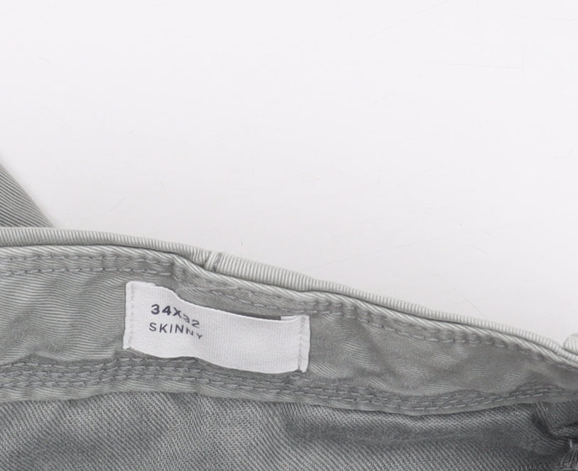 Gap Men's Grey Skinny Chino Trousers Size 34