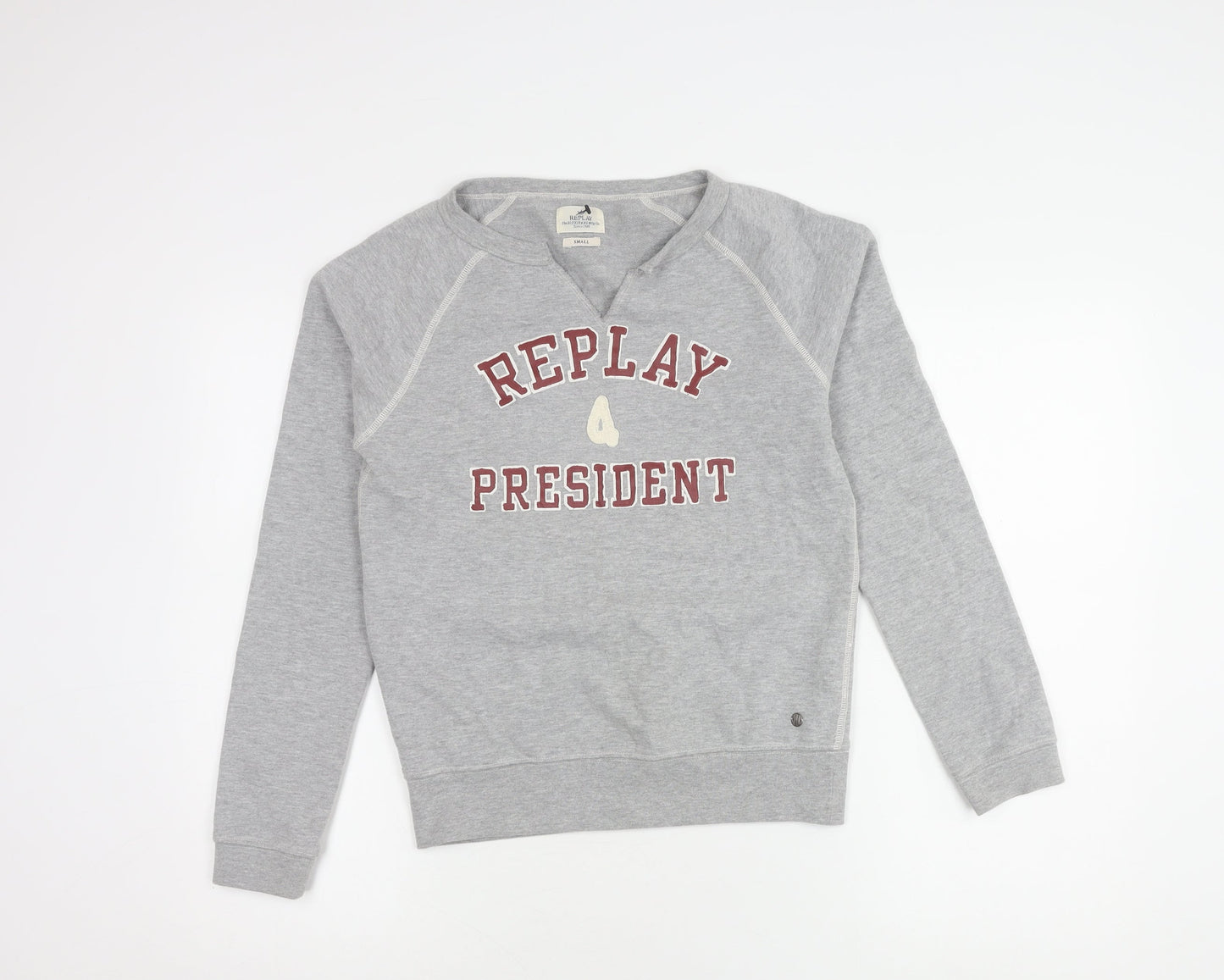 Replay Unisex Grey Pullover Sweatshirt, Size S