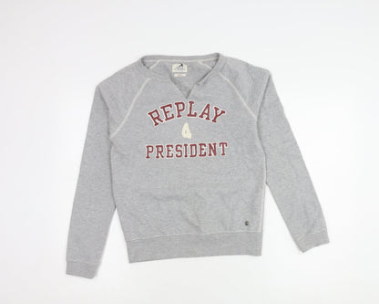 Replay Unisex Grey Pullover Sweatshirt, Size S