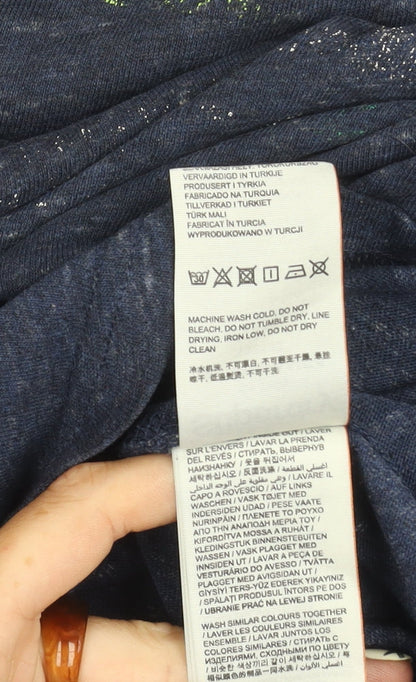 SuperDry Men's Blue Vintage T-Shirt, Size L, Graphic Crew Neck