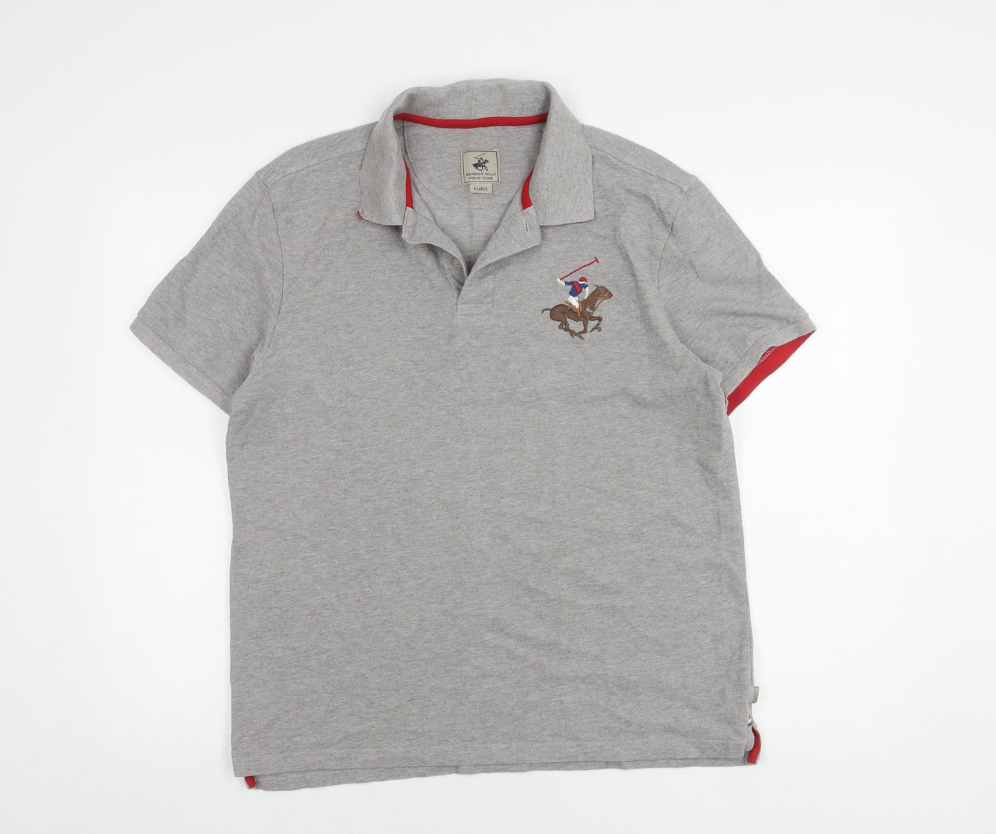Beverly Hills Polo Club Men's Grey XL Cotton Polo