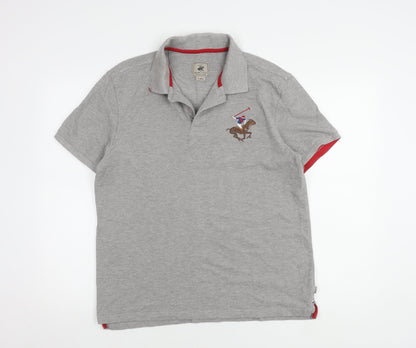 Beverly Hills Polo Club Men's Grey XL Cotton Polo
