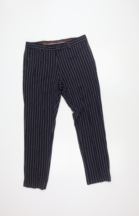 Blackberrys Men's Blue Striped Trousers Size 32