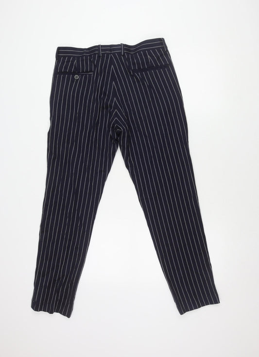 Blackberrys Men's Blue Striped Trousers Size 32