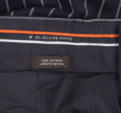 Blackberrys Men's Blue Striped Trousers Size 32