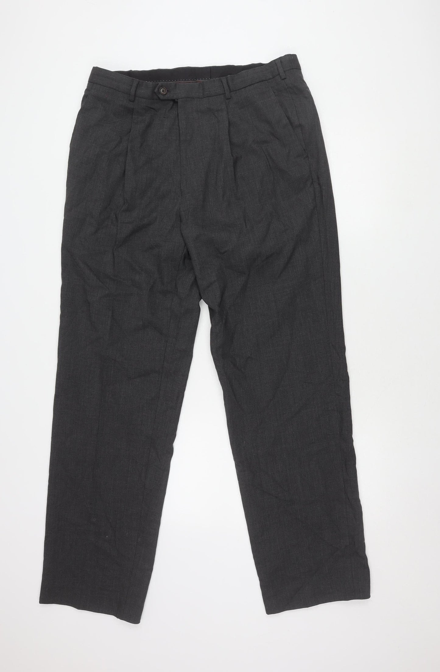 Austin Reed Men's Black Wool Trousers, Size 36L