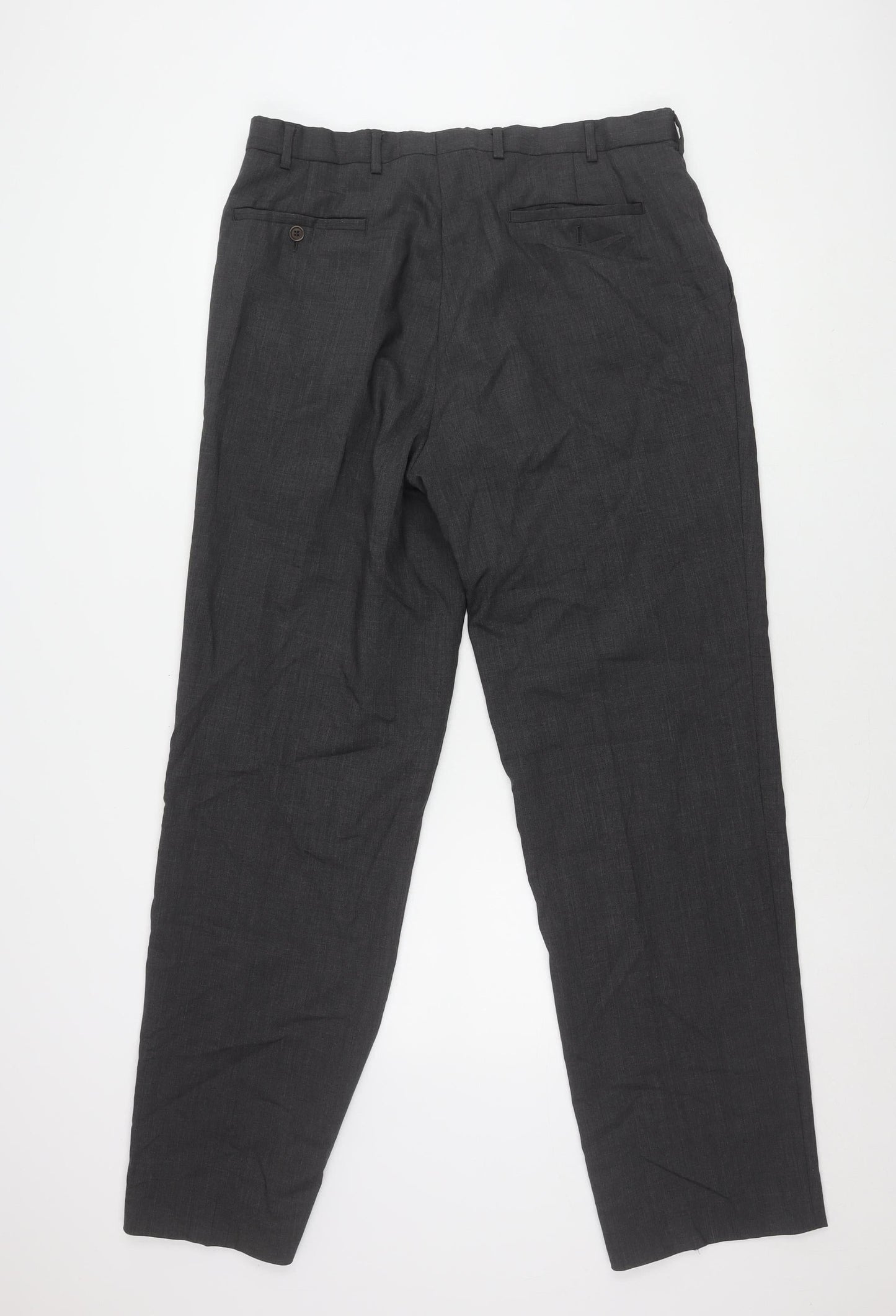 Austin Reed Men's Black Wool Trousers, Size 36L