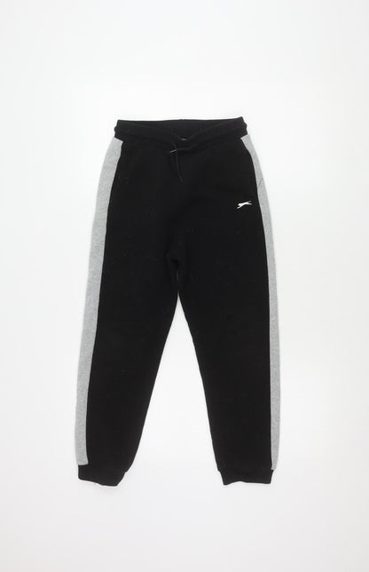 Slazenger Boys Black Joggers 11-12 Years Colourblock