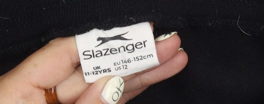 Slazenger Boys Black Joggers 11-12 Years Colourblock