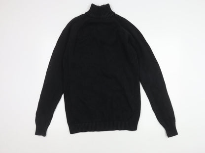 Kangol Men's Black High Neck Full Zip Jumper M