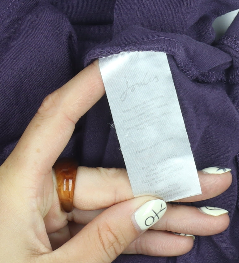 Joules Women's Purple Cotton Dress, Size 12, Scoop Neck