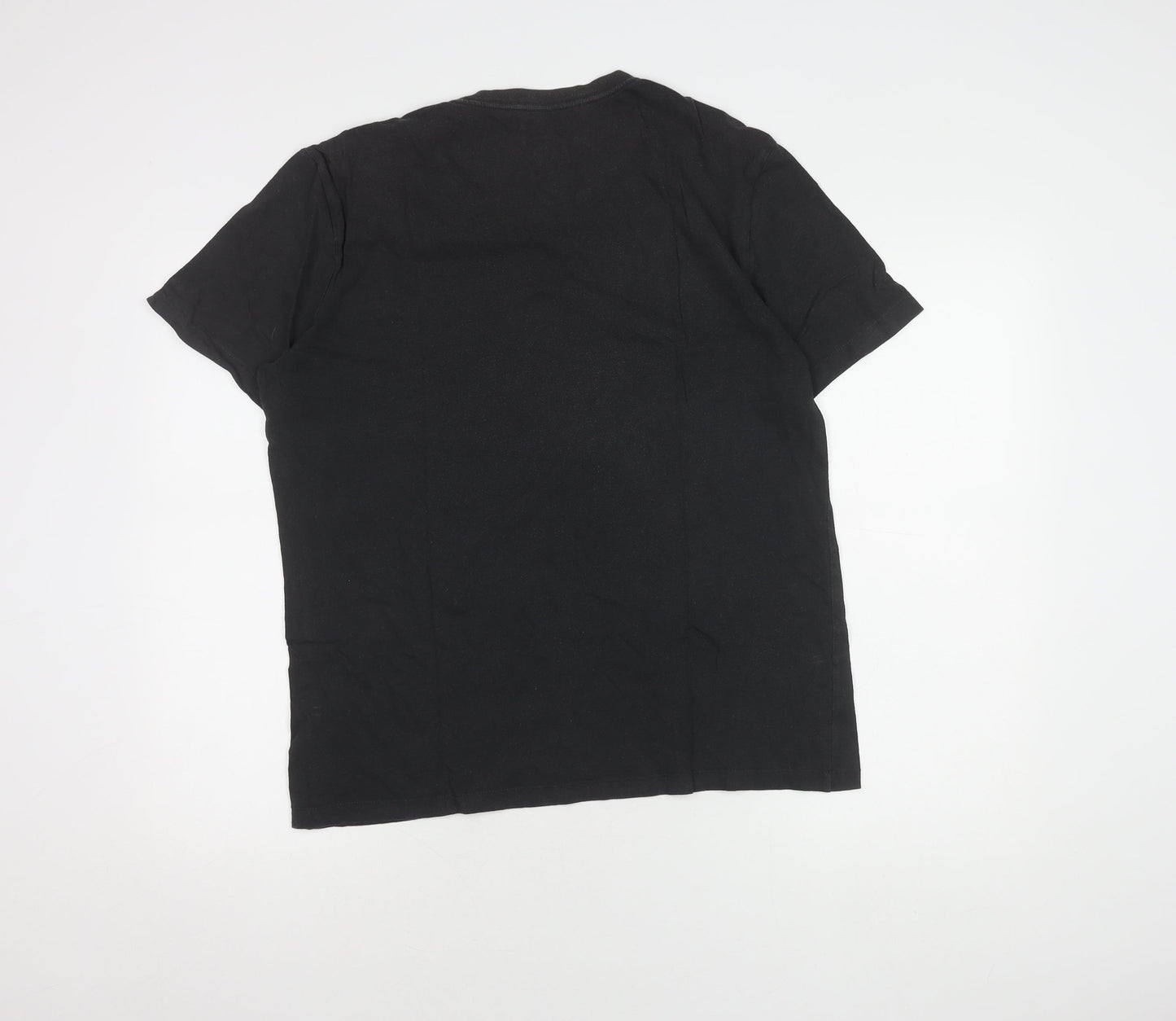 GAP Unisex Black Cotton Crew Neck Space T-Shirt, M