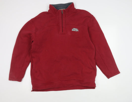 Weird Fish Men's Red 1/4 Zip Pullover Sweatshirt M