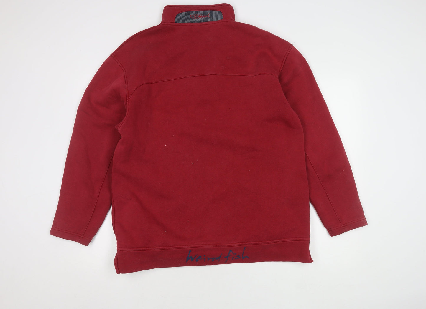 Weird Fish Men's Red 1/4 Zip Pullover Sweatshirt M