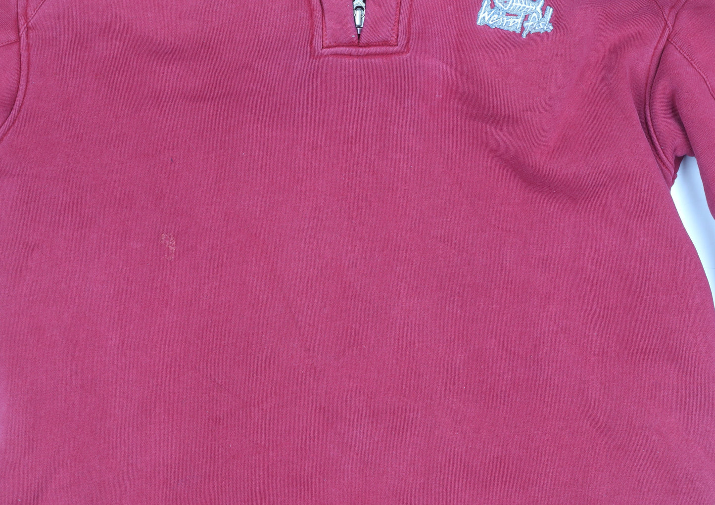 Weird Fish Men's Red 1/4 Zip Pullover Sweatshirt M