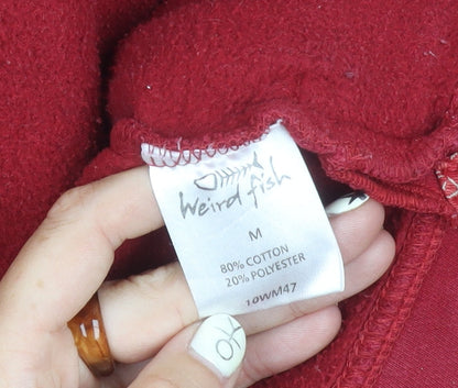 Weird Fish Men's Red 1/4 Zip Pullover Sweatshirt M