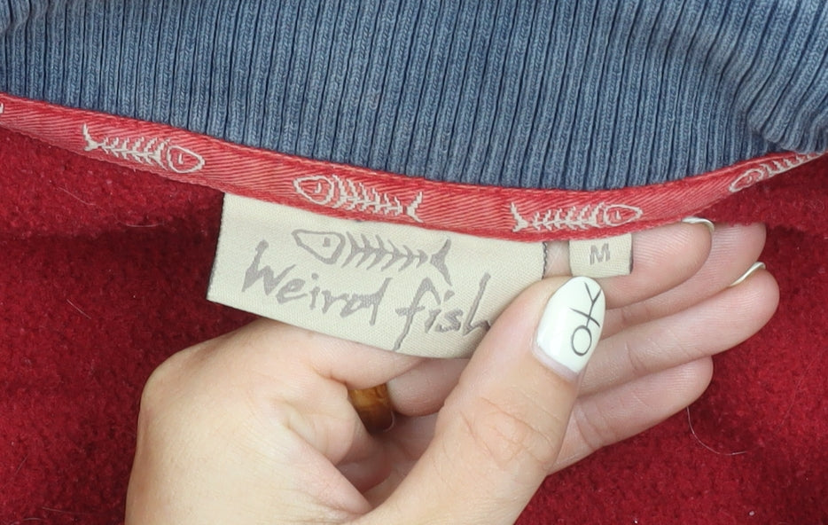 Weird Fish Men's Red 1/4 Zip Pullover Sweatshirt M