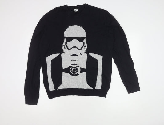 Marks and Spencer Men's Black Star Wars Pullover L