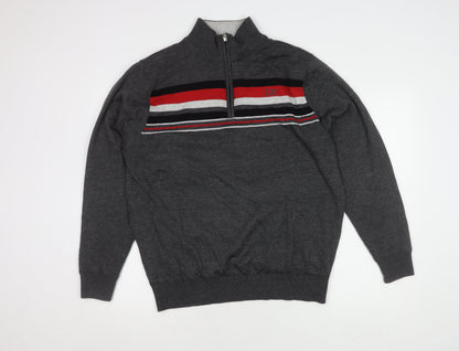Mens UK Size L Cutter & Buck Grey 1/4 Zip Sweatshirt