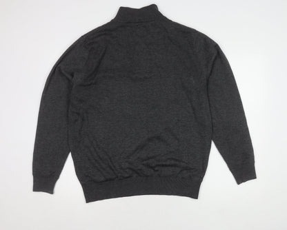 Mens UK Size L Cutter & Buck Grey 1/4 Zip Sweatshirt