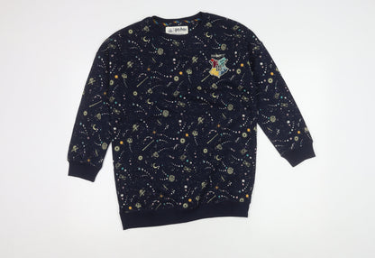 M&S Girls Blue Harry Potter Sweatshirt, 11-12 Years, Embroidered