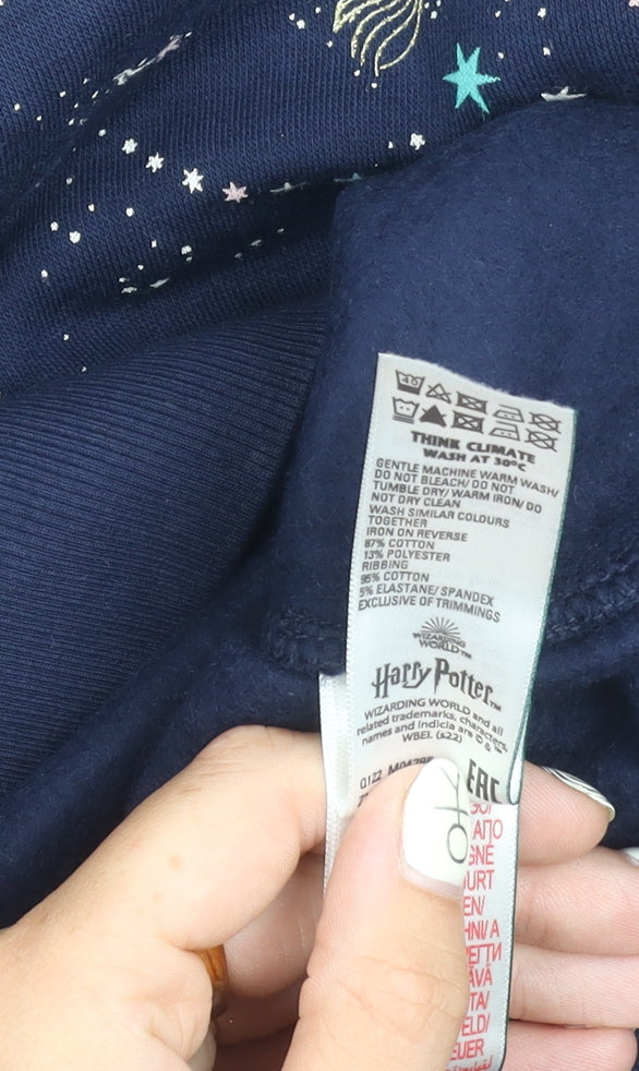 M&S Girls Blue Harry Potter Sweatshirt, 11-12 Years, Embroidered
