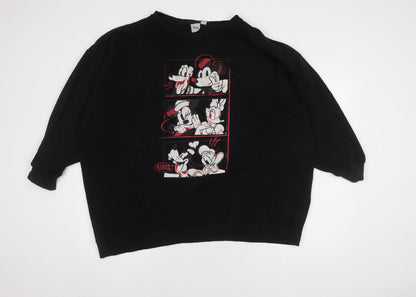 Disney Black Unisex Pullover Sweatshirt - Mickey Mouse Print