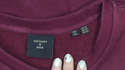 Superdry Women's Red Logo Sweatshirt, Size 16, Pullover