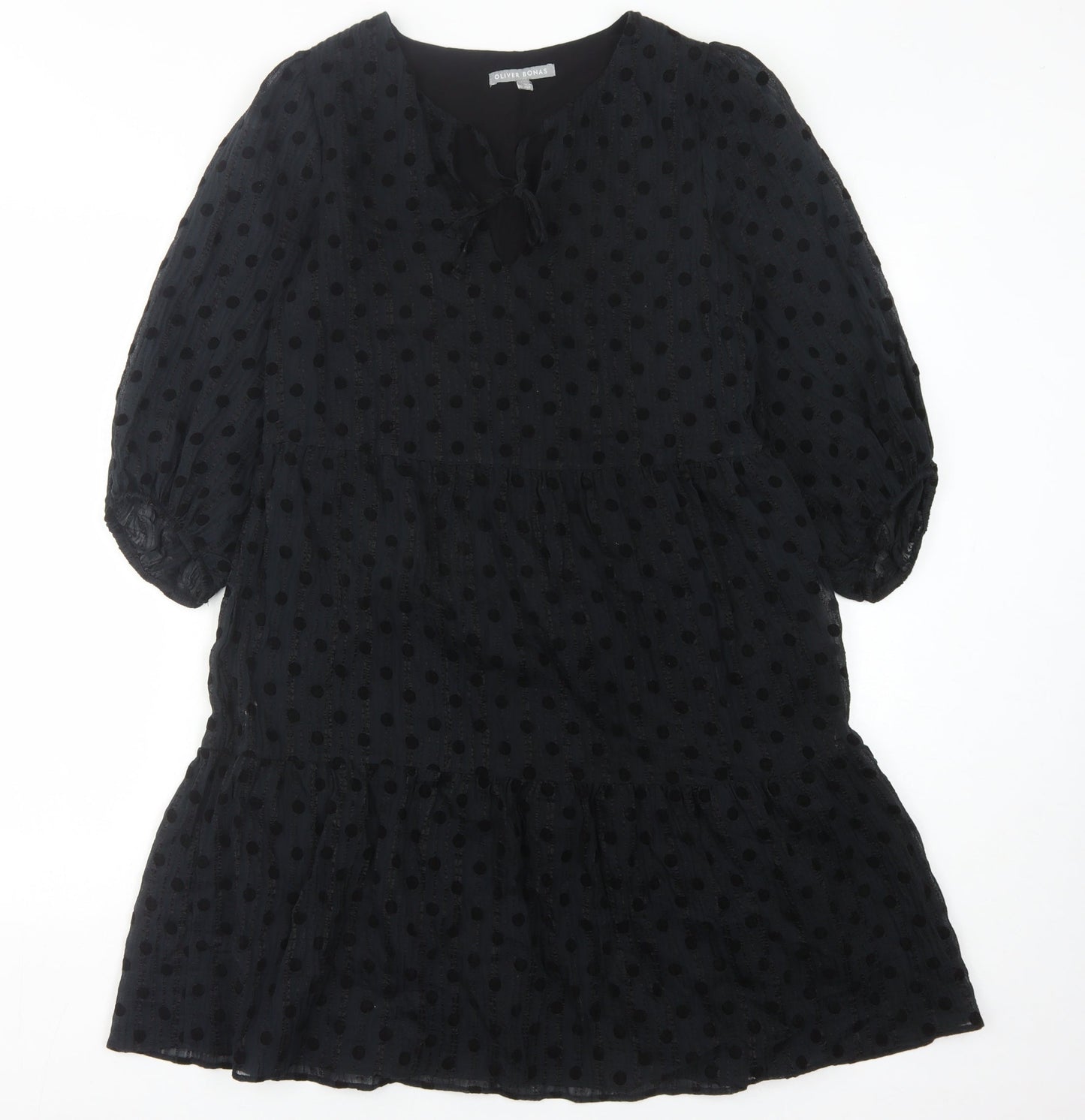 Oliver Bonas Women's Black Polka Dot Dress Size 8