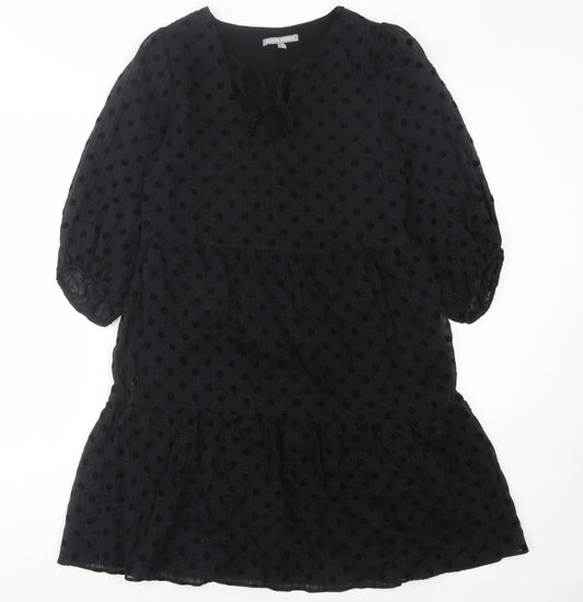 Oliver Bonas Women's Black Polka Dot Dress Size 8