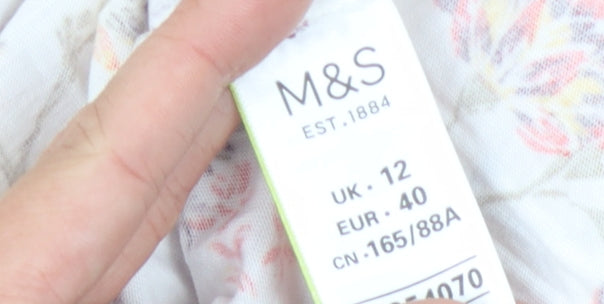 Womens UK Size 12 Marks and Spencer Multicoloured Basic T-Shirt