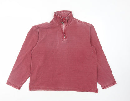 BHV Men's Red 1/4 Zip Sweatshirt Size S