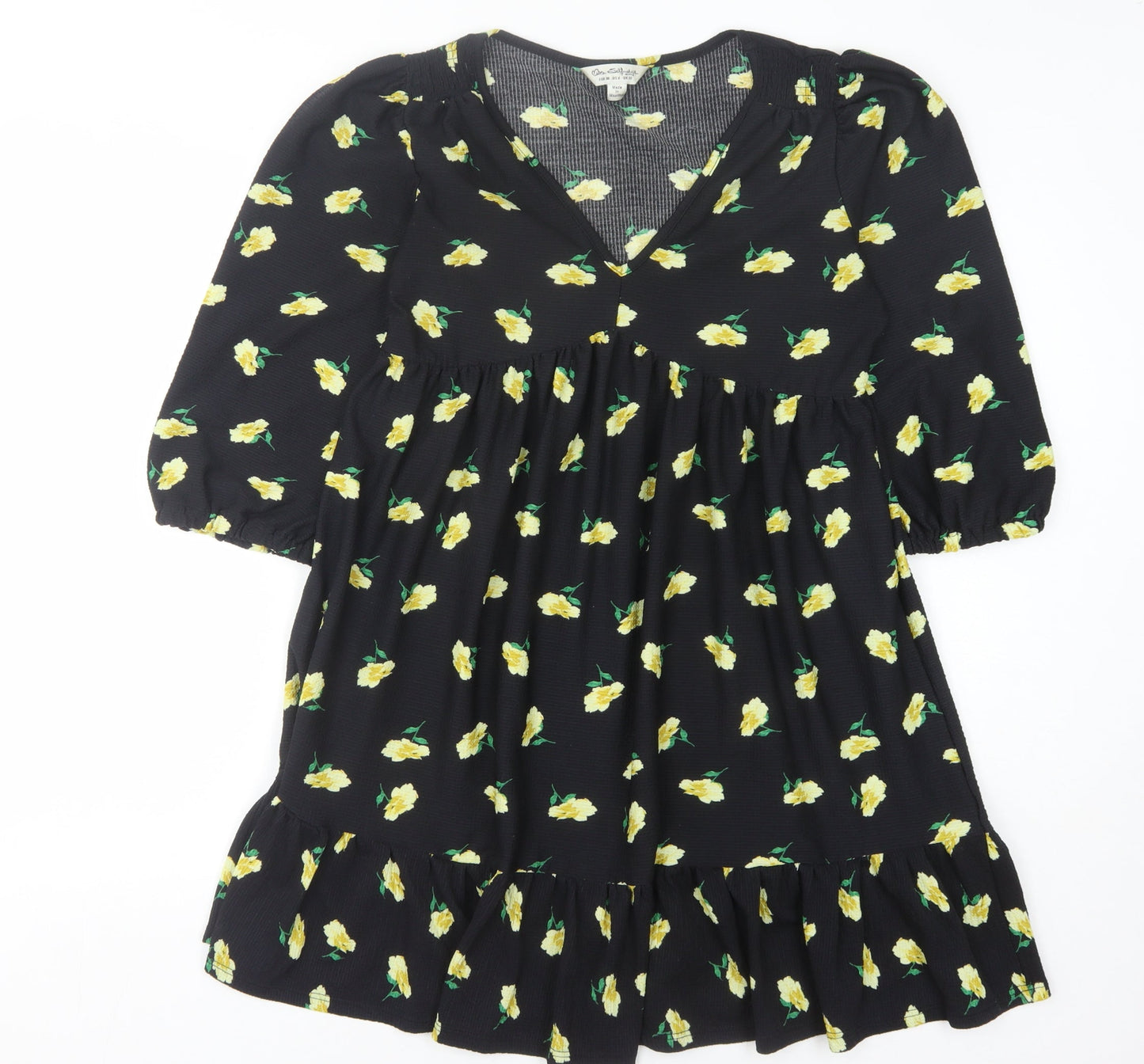 Miss Selfridge Women's Black Floral Dress UK 10